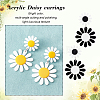 ANATTASOUL 4 Pairs 4 Colors Acrylic Sunflower Dangle Stud Earrings EJEW-AN0002-99-6