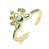Brass Micro Pave Cubic Zirconia Cuff Open Rings RJEW-Z145-06G-4
