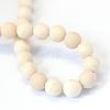 Frosted Natural Fossil Round Bead Strands G-E334-4mm-22-3