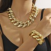 Electroplated CCB Curb Chain Necklace & Bracelets Set SJEW-G084-01G-1