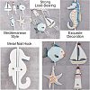 Mediterranean Style Composite Wood Wall Hooks AJEW-FH0001-05-4