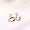 Natural Shell Moon & Star Asymmetrical Earrings with Clear Cubic Zirconia MOST-PW0001-061G-2