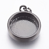 Brass Pendant Cabochon Settings KK-P146-06B-1