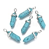 Bullet Dyed Synthetic Turquoise Pointed Pendants X-G-F295-03A-1