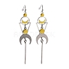 Alloy Geometry with Moon Dangle Earrings EJEW-B015-05-1