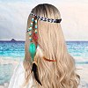1Pc Boho Feathers Headband Hair Extensions Headpiece AJEW-DJ0001-51B-3