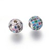 Brass Micro Pave Cubic Zirconia Beads LS-ZIRC-F098-02P-8mm-2
