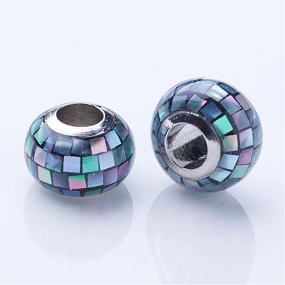 Shell European Beads KK-P070-8x12mm-14-1
