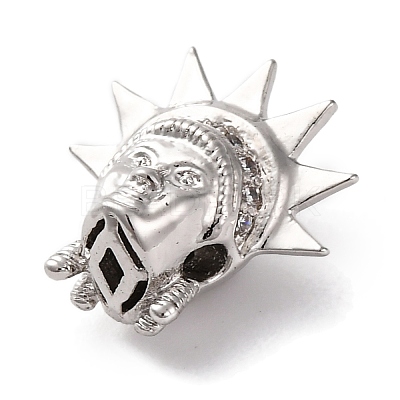 Rack Plating Brass with Cubic Zirconia Beads KK-S406-13P-1