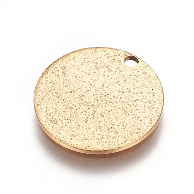 Ion Plating(IP) 304 Stainless Steel Textured Pendants X-STAS-I098-01-15mm-G-1