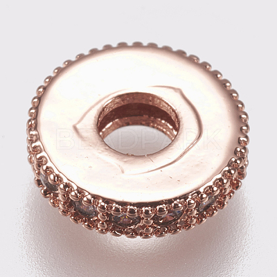 Brass Micro Pave Cubic Zirconia Bead Spacers ZIRC-K074-11B-01RG-1