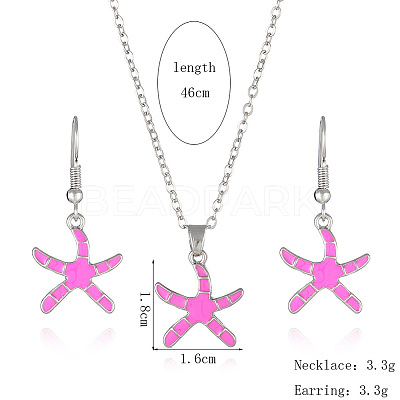 Alloy Enamel Pendant Necklaces & Dangle Earrings Sets FS-WGBC05C-03-1