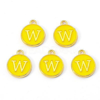 Golden Plated Alloy Enamel Charms ENAM-S118-09W-1