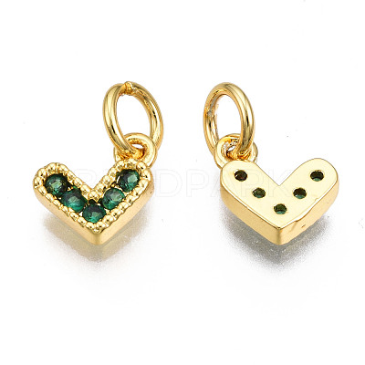 Brass Micro Pave Cubic Zirconia Charms KK-N227-33G-03-NF-1