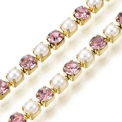 Brass Rhinestone Strass Chains CHC-N017-001A-A22-1