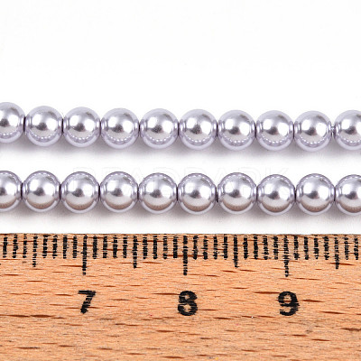 Baking Paint Pearlized Glass Pearl Bead Strands HY-N002-4mm-A04-1