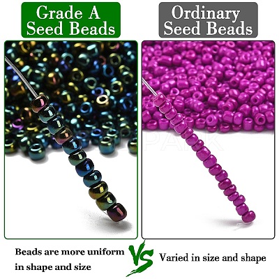 FGB 8/0 Grade A Round Glass Seed Beads SEED-Q008-3mm-F605-1