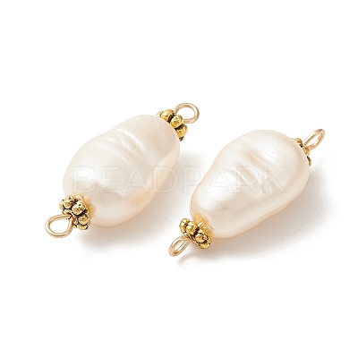 Acrylic Imitation Pearl Connector Charms PALLOY-YW0001-51-1