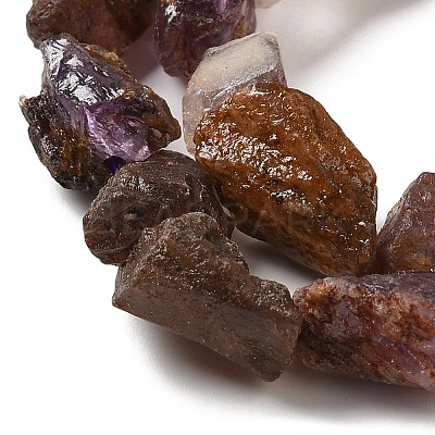 Raw Rough Natural Purple Phantom Quartz Purple Lodolite Quartz Beads Strands G-I283-G06-01-1