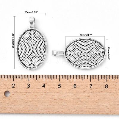 Alloy Pendant Cabochon Settings X-PALLOY-E436-88AS-1