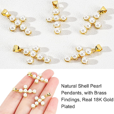 Shell Pearl Pendants ZIRC-NB0001-49G-1