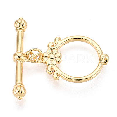 Brass Toggle Clasps KK-T077-01G-1