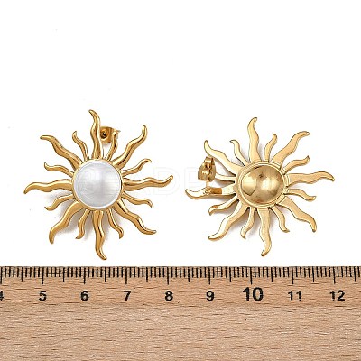 304 Stainless Steel Stud Earrings EJEW-A142-02A-G-1