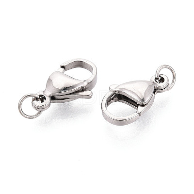 304 Stainless Steel Lobster Claw Clasps STAS-B166-01P-01-1