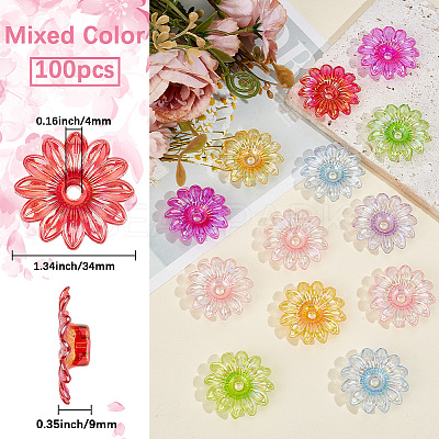 100Pcs Transparent Acrylic Beads TACR-PA0001-22-1