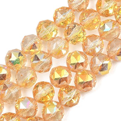 Transparent Electroplate Glass Beads Strands EGLA-N002-34C-B09-1