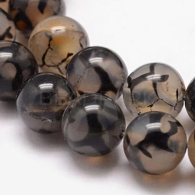 Natural Dragon Veins Agate Bead Strands G-K166-14-6mm-01-1