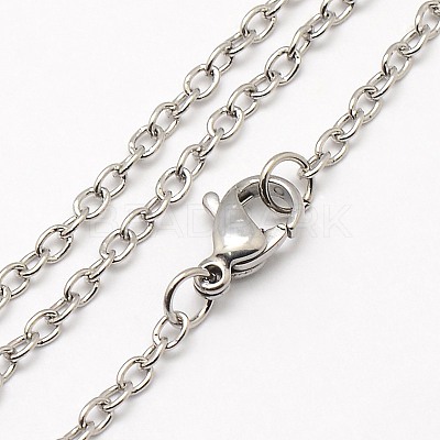 Tarnish Resistant Trendy Unisex 304 Stainless Steel Cable Chain Necklaces NJEW-M057-B-01-1
