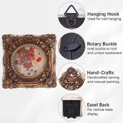 Retro Resin Photo Frame Stand DJEW-SP0001-57A-1