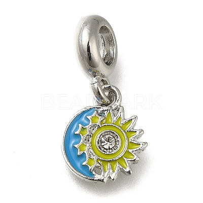 Rack Plating Alloy Enamel European Dangle Charms PALLOY-A009-13P-1