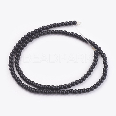 1 Strand Dyed Black Round Synthetic Turquoise Beads Strands X-TURQ-G106-4mm-02C-1