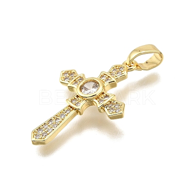 Brass Micro Pave Cubic Zirconia Pendants KK-Z100-43G-02-1