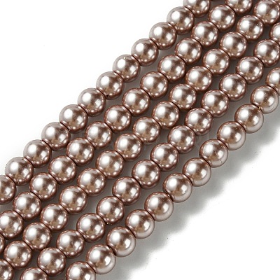 Eco-Friendly Dyed Glass Pearl Round Beads Strands HY-A008-6mm-RB046-1