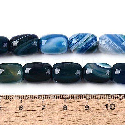 Dyed Natural Banded Agate Beads Strands G-T144-44D-1