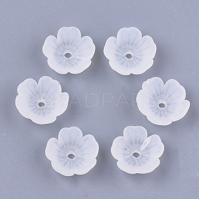 5-Petal Transparent Acrylic Bead Caps FACR-T001-11-1