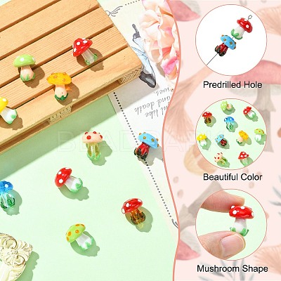 10Pcs 10 Colors Handmade Lampwork Beads LAMP-CJ0002-81-1