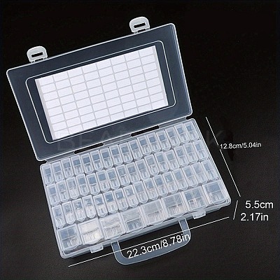 56 Compartments Removable Plastic Bead Containers PW-WG45365-03-1