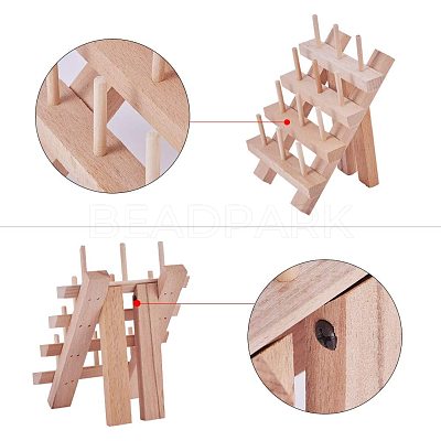 12 Spools Solid Wood Sewing Embroidery Thread Stand ODIS-PH0001-04-1