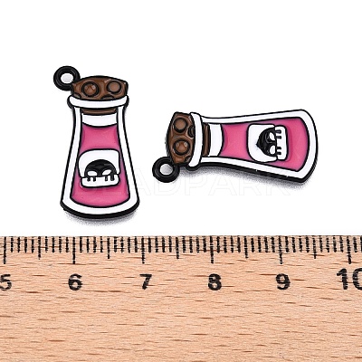 Halloween Theme Spray Painted Alloy Enamel Pendants ENAM-T020-09I-1