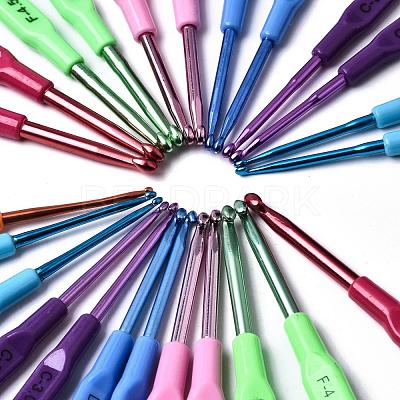 Plastic Handle Alloy Crochet Hooks Needles TOOL-R052-1