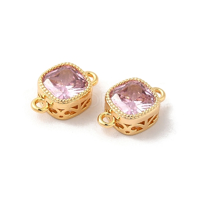 Real 18K Gold Plated Brass Cubic Zirconia Links Connectors KK-M243-04G-04-1