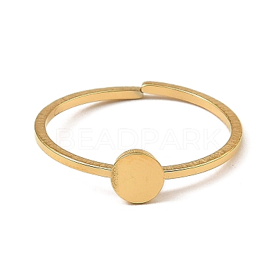 304 Stainless Steel Adjustable Open Cuff Rings LS-RJEW-Q806-01G-06-1