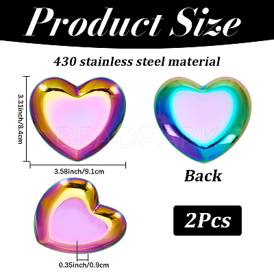 2Pcs 430 Stainless Steel Display Trays for Key Jewelry ODIS-SP0001-12RC-1