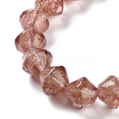 Handmade Gold Sand Lampwork Beads LAMP-Q036-04B-1