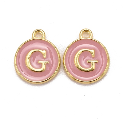 Golden Plated Alloy Enamel Charms ENAM-S118-07G-1
