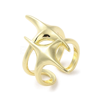 Brass Star Open Cuff Ring for Women LS-RJEW-A042-01A-1